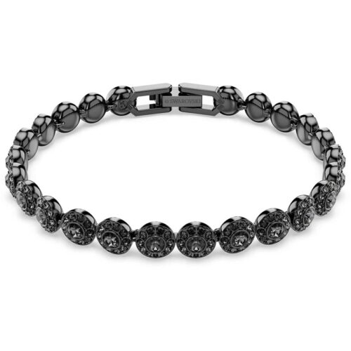Bracciale Swarovski nero con cristalli pavé e finitura scura elegante
