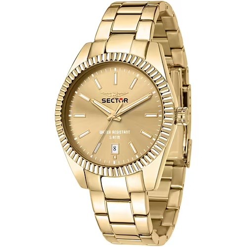 Orologio uomo Sector acciaio dorato quadrante champagne