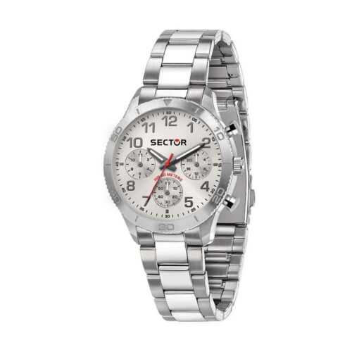 Orologio uomo Sector cronografo acciaio quadrante bianco WR50M