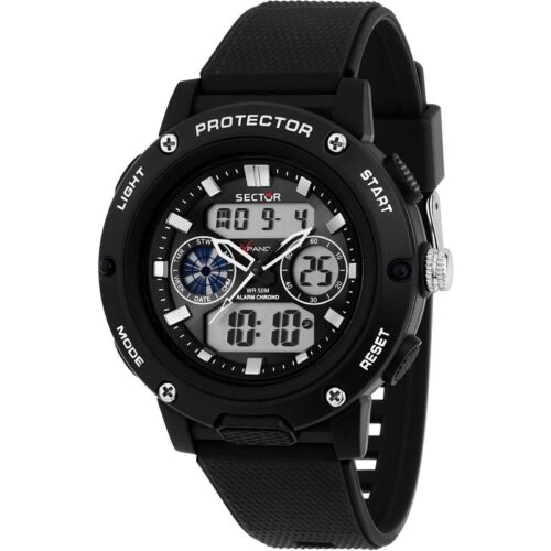 Orologio uomo Sector EX-44 analogico digitale nero silicone 50m