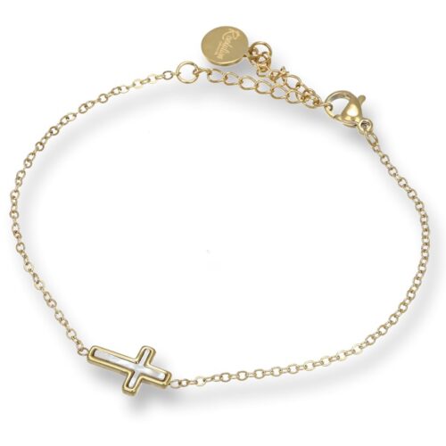 Bracciale Croce Madreperla Dorato Revolution Gioielli Essenza