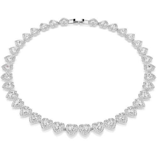Collana Swarovski Cuori Bianchi Cristalli Pavรฉ Elegante