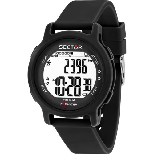 Orologio digitale uomo Sector nero silicone fitness 100m