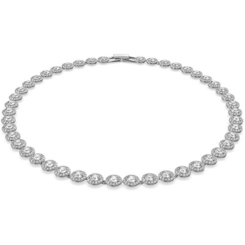Collana Swarovski Una Angelic rodiata con cristalli bianchi