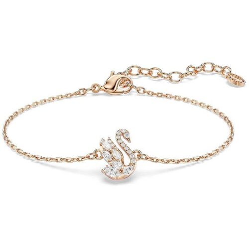 Bracciale Swarovski rosรฉ con cigno e cristalli luminosi