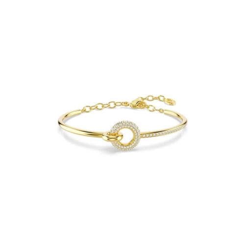 Bracciale Swarovski Dextera rigido dorato con cristalli pavé