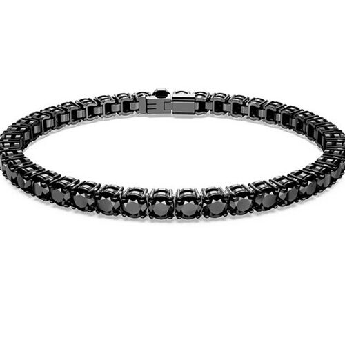 Bracciale Swarovski tennis nero cristalli black elegante donna