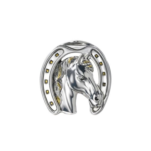Ferro di Cavallo Acca con Cavallo Argento AR 486 FC