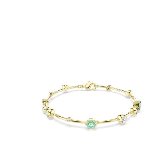 Bracciale Swarovski oro con cristalli verdi e bianchi eleganti
