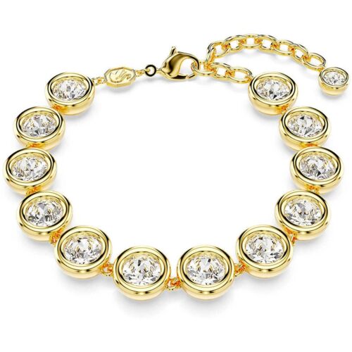 Bracciale Swarovski oro cristalli rotondi elegante donna