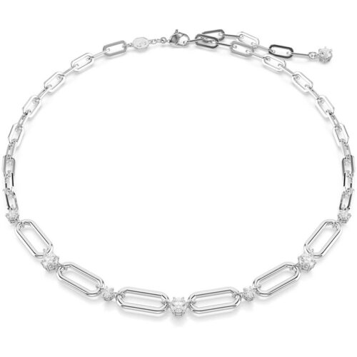 Collana Swarovski Dextera con maglie e cristalli bianchi
