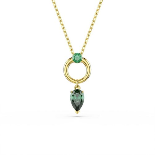 Collana Swarovski Matrix Verde Cristalli Placcata Oro