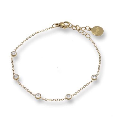 Bracciale Punto Luce Revolution Gioielli Essenza Acciaio Dorato