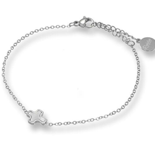 Bracciale Quadrifoglio Madreperla Acciaio Revolution Gioielli Essenza