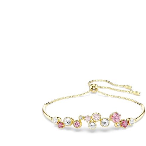 Bracciale Swarovski oro con cristalli rosa e bianchi luminosi