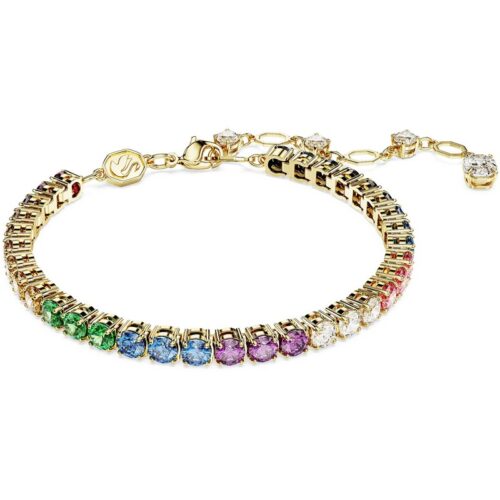 Bracciale Swarovski tennis multicolor oro cristalli donna