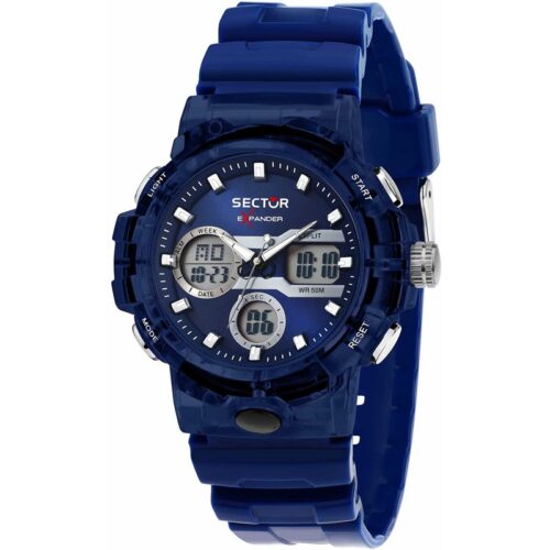 Orologio uomo Sector analogico digitale blu silicone sport
