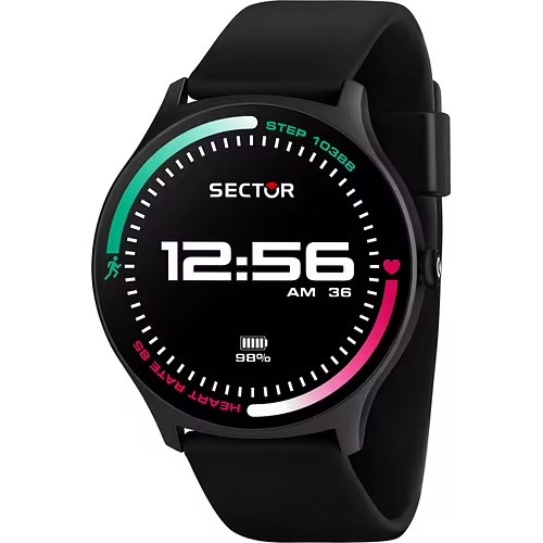 Smartwatch uomo Sector S-06 nero silicone IP68 fitness Bluetooth