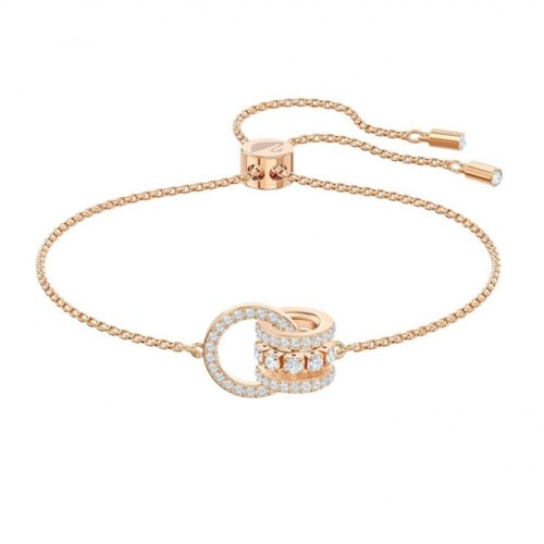 Bracciale Swarovski rosé regolabile cristalli cerchio donna