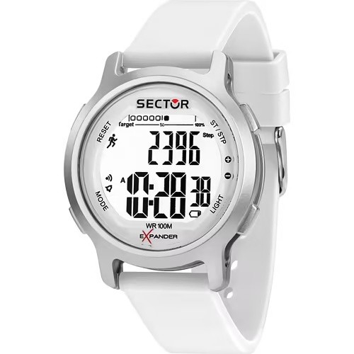 Orologio digitale donna Sector bianco silicone fitness 100m