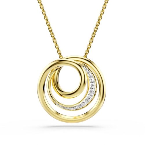 Collana Swarovski Hyperbola Cristalli Bianchi Oro Elegante