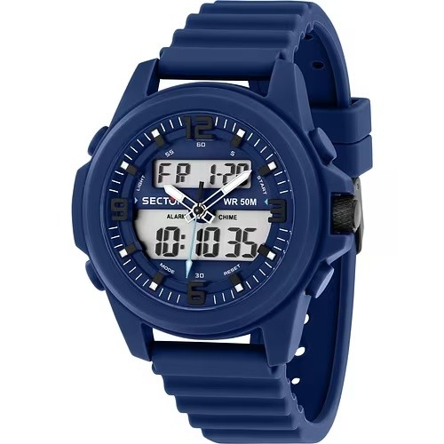 Orologio uomo Sector EX-44 analogico digitale nero blu 50m