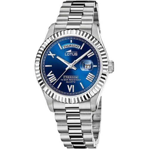 Orologio Uomo Lotus Freedom 18854/2 Acciaio Quadrante Blu Day Date