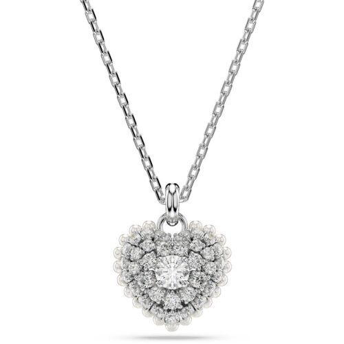 Collana Swarovski Idyllia Cuore Bianca Placcata Rodio