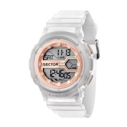 Orologio unisex Sector EX-39 digitale bianco rosè silicone 100m