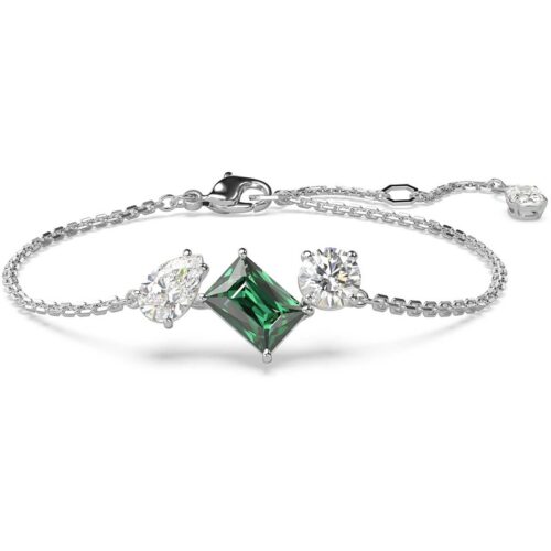 Bracciale Swarovski cristalli verde e bianchi elegante donna
