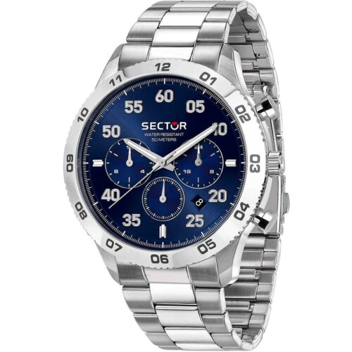Orologio uomo Sector cronografo acciaio quadrante blu WR50M