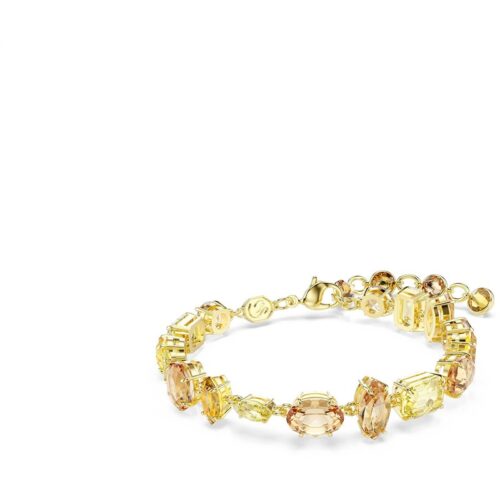 Bracciale Swarovski dorato con cristalli gialli e ambra tagli misti