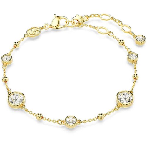 Bracciale Swarovski oro con cristalli tondi elegante donna