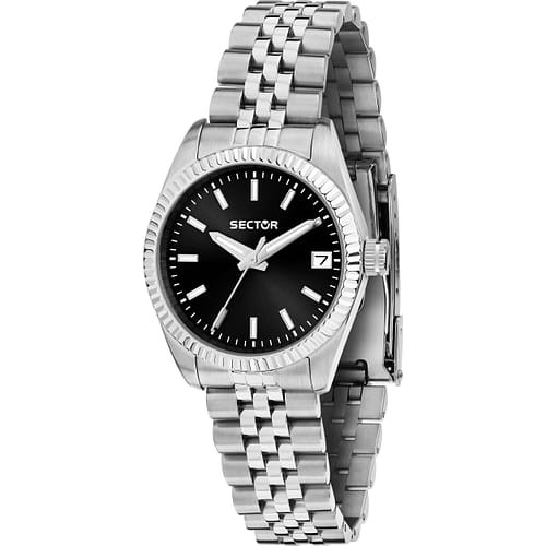 Orologio donna Sector acciaio quadrante nero datario