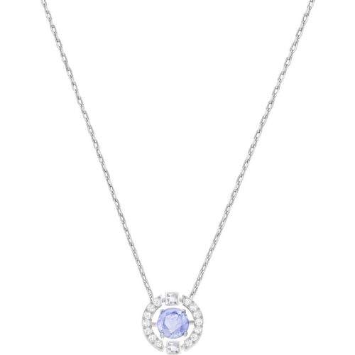 Collana Swarovski Una blu placcata rodio con cristallo taglio round