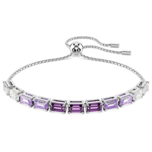 Bracciale Swarovski argento con cristalli viola taglio baguette