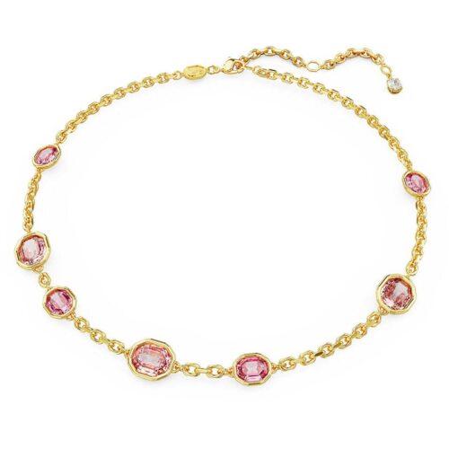 Collana Swarovski Millenia rosa oro cristalli ottagonali