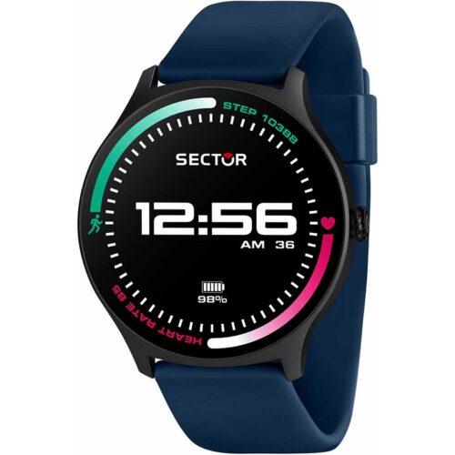 Smartwatch uomo Sector S-06 nero cinturino blu IP68 Bluetooth fitness