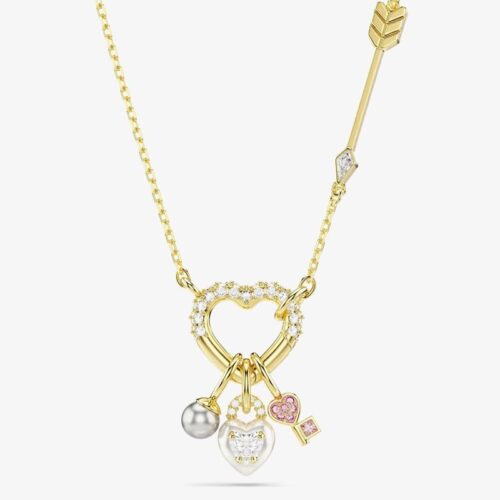 Collana Swarovski Lucky Motif Cuore Oro Charm Cristalli