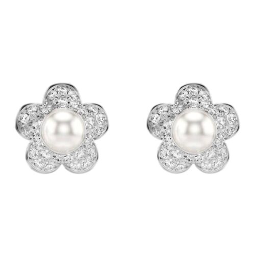 Orecchini Swarovski Ariana Grande Fiore Bianco Placcati Rodio