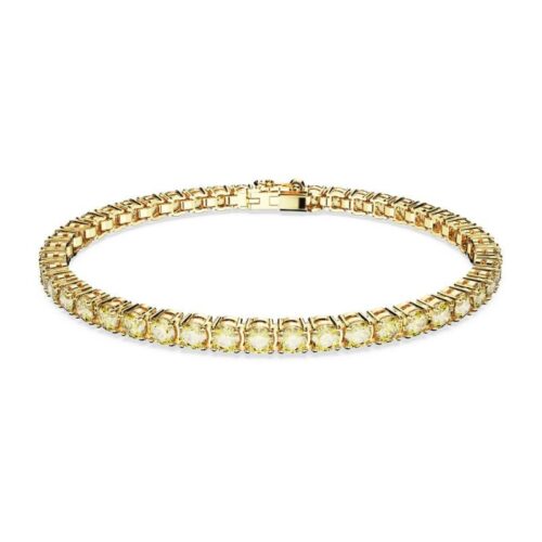 Bracciale Swarovski tennis gold cristalli gialli elegante donna