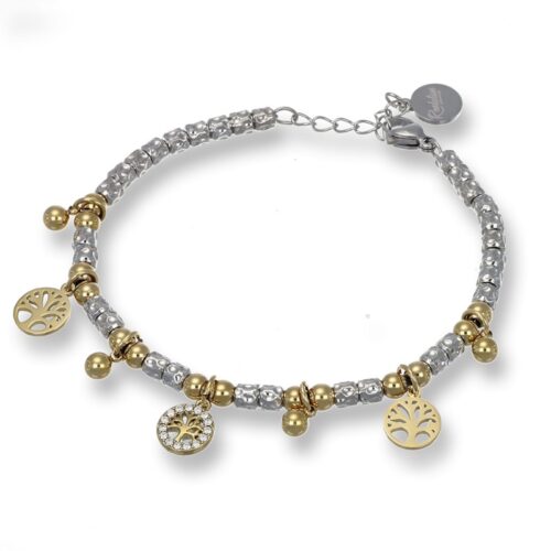 Bracciale Charms Albero della Vita Dorato Revolution Gioielli Essenza