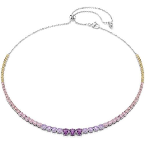Collana Swarovski Matrix Multicolor Cristalli Taglio Round Placcata Rodio
