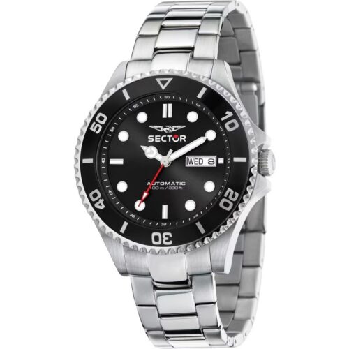 Orologio automatico uomo Sector acciaio nero diver 100m
