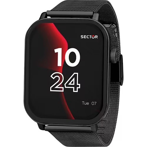 Smartwatch Sector cassa nera display touch cinturino mesh