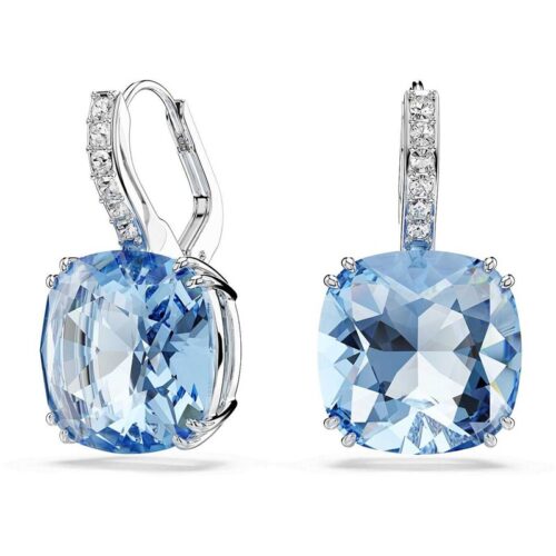 Orecchini pendenti Swarovski Millenia 5756150 blu taglio cushion