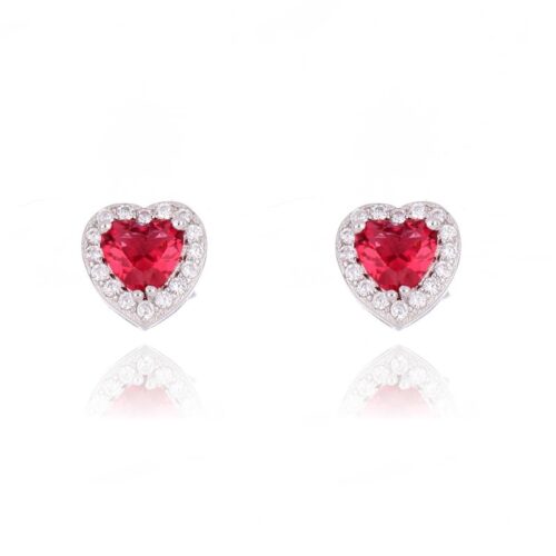 Orecchini TerryOro 217E-1169RB Cuore Argento 925 Rossi
