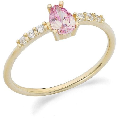 Anello Donna Ambrosia KAAZ 022 in oro giallo 375 con zirconi bianchi e rosa