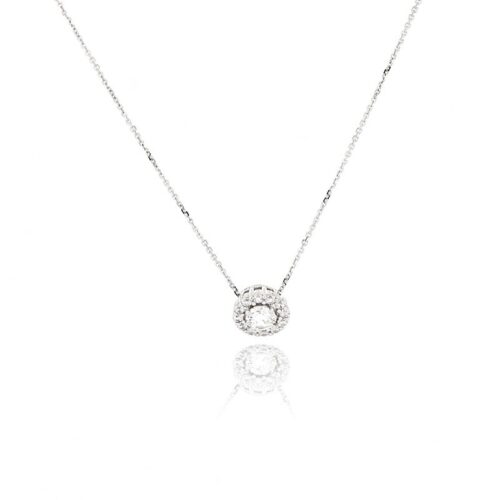 Collana TerryOro Essenza Oro 375 Punto Luce Halo Zirconi Bianchi