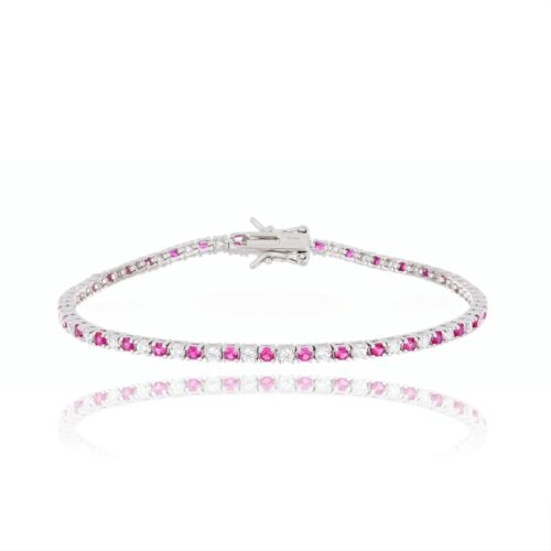 Bracciale Tennis TerryOro Luxeline 217B-0400 WT+RB 2MM Zirconi 2 mm Bianchi e Rossi